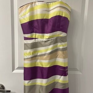 Banana Republic Strapless Dress in Purple and Yellow
